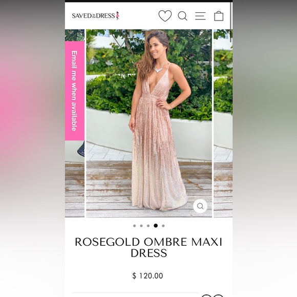 Luxxel bridesmaid/prom dress. Size large. New with tags. Rose gold ombré sequins - Picture 3 of 4